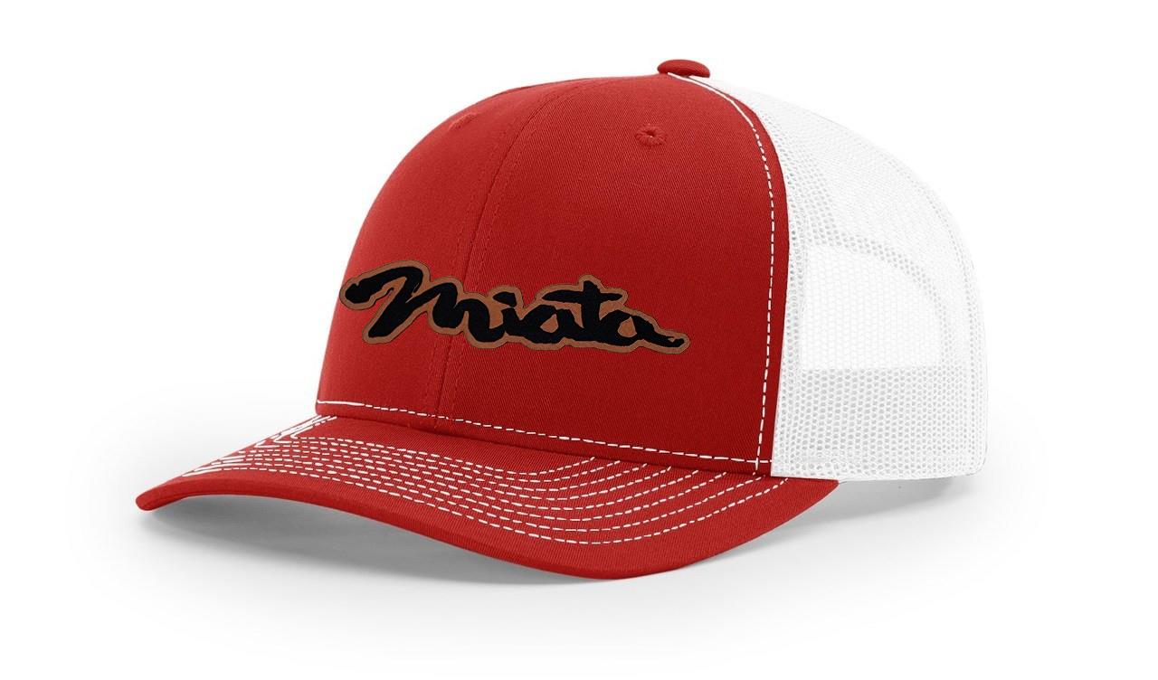 Mazda Miata MX5 Logo Leather Laser Engraved Richardson 112 Snapback Hat Cap-image