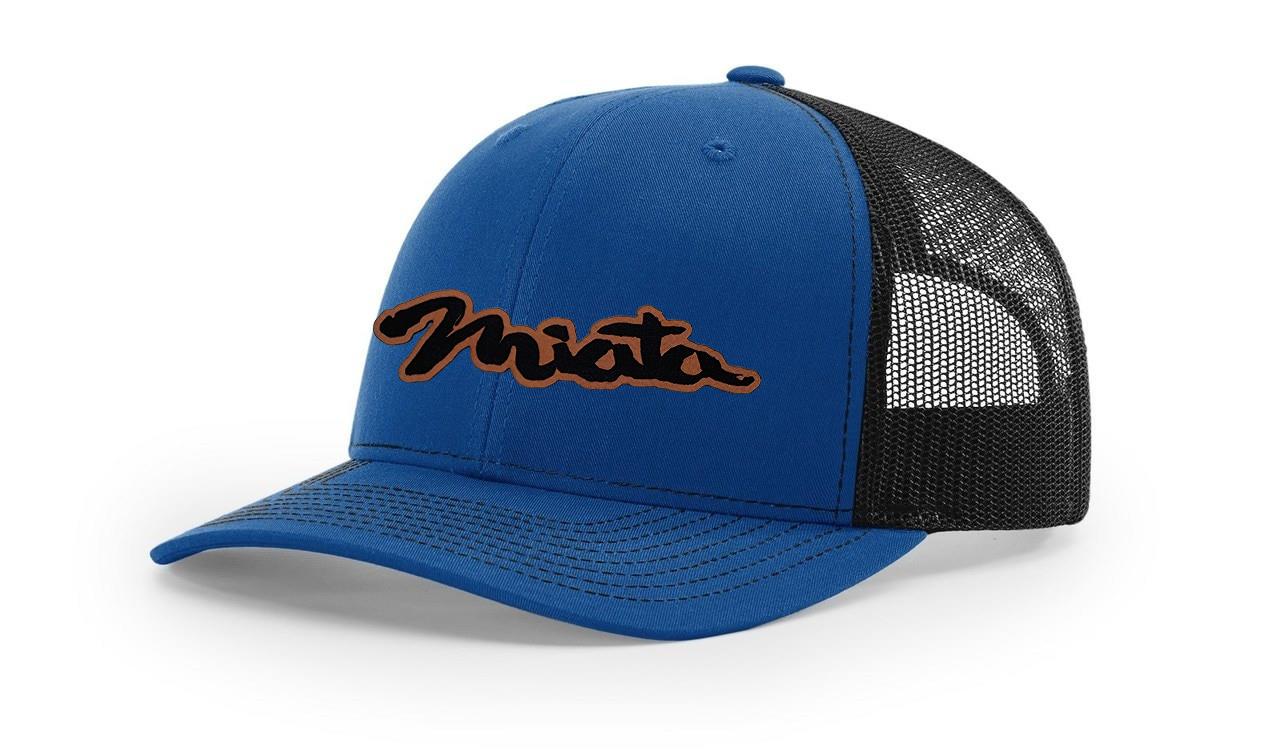 Mazda Miata MX5 Logo Leather Laser Engraved Richardson 112 Snapback Hat Cap-image