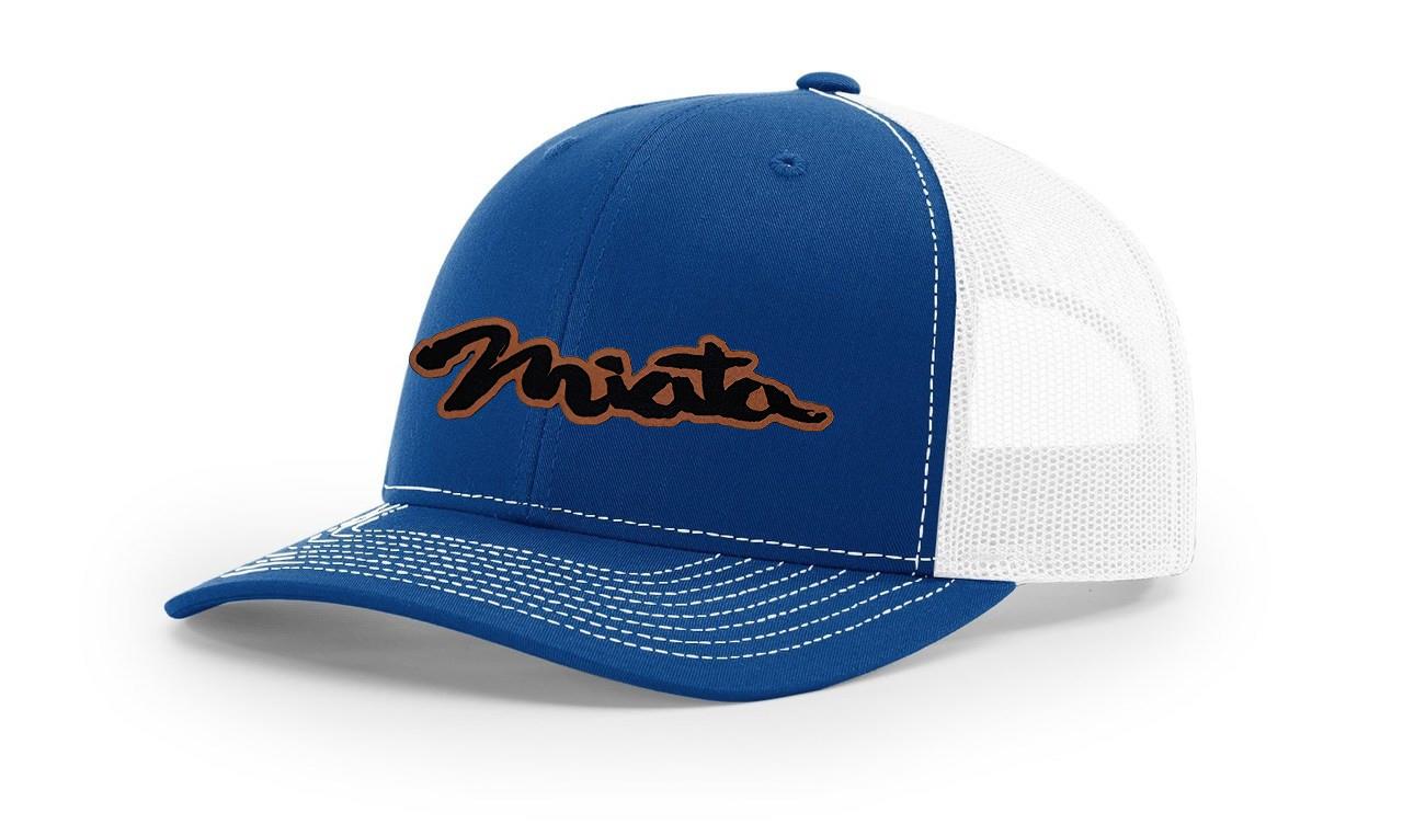 Mazda Miata MX5 Logo Leather Laser Engraved Richardson 112 Snapback Hat Cap-image