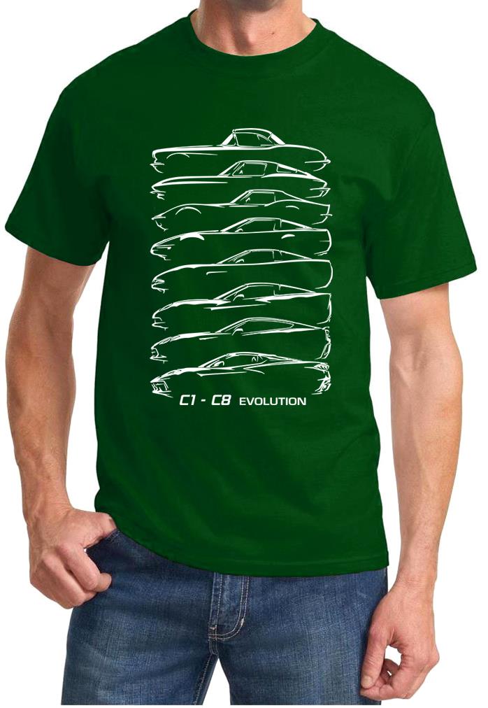 C1-C8 Corvette Hardtop Evolution Classic Outline Design Tshirt NEW - Picture 6 of 13