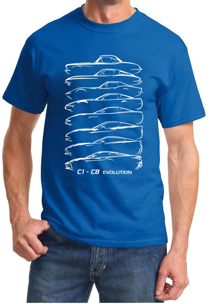 C1-C8 Corvette Hardtop Evolution Classic Outline Design Tshirt NEW - Picture 4 of 13