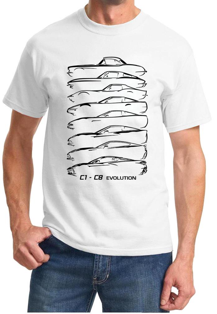 C1-C8 Corvette Hardtop Evolution Classic Outline Design Tshirt NEW - Picture 9 of 13