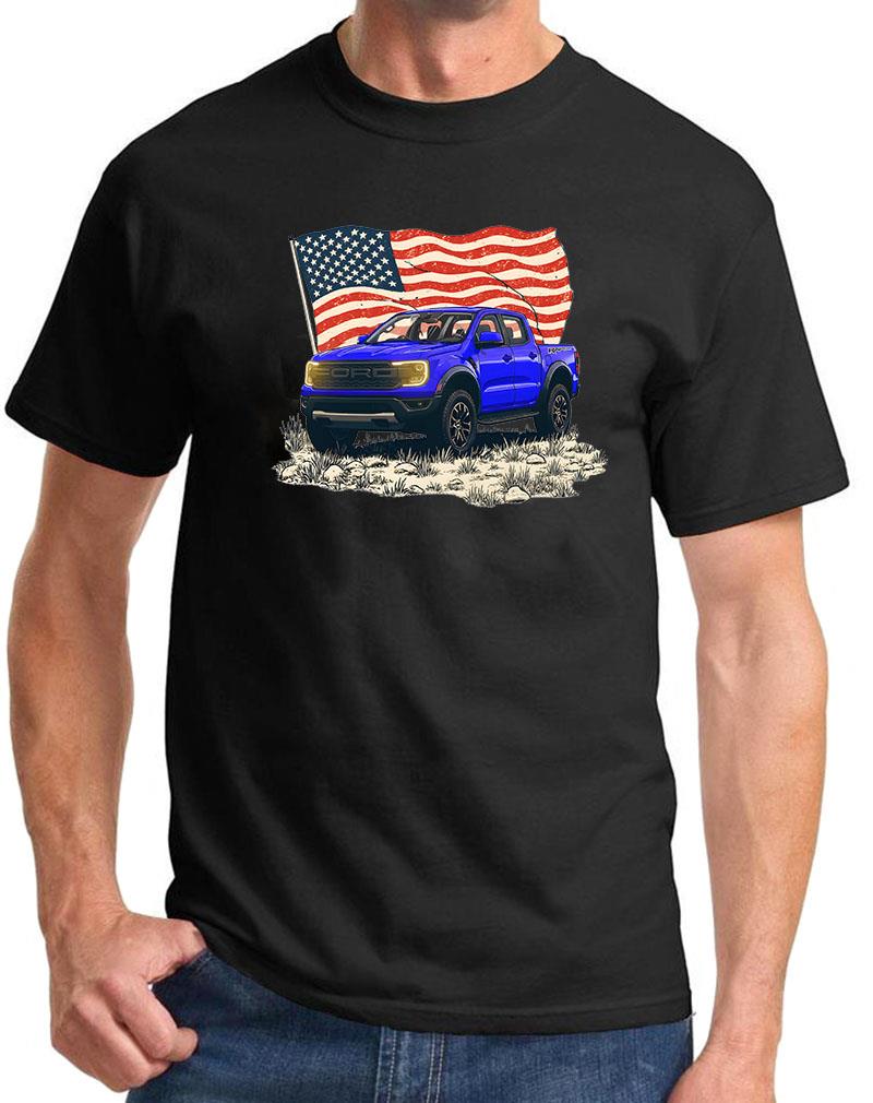 Ford Ranger Raptor Truck Patriotic Flag Design Black Tshirt NEW | eBay