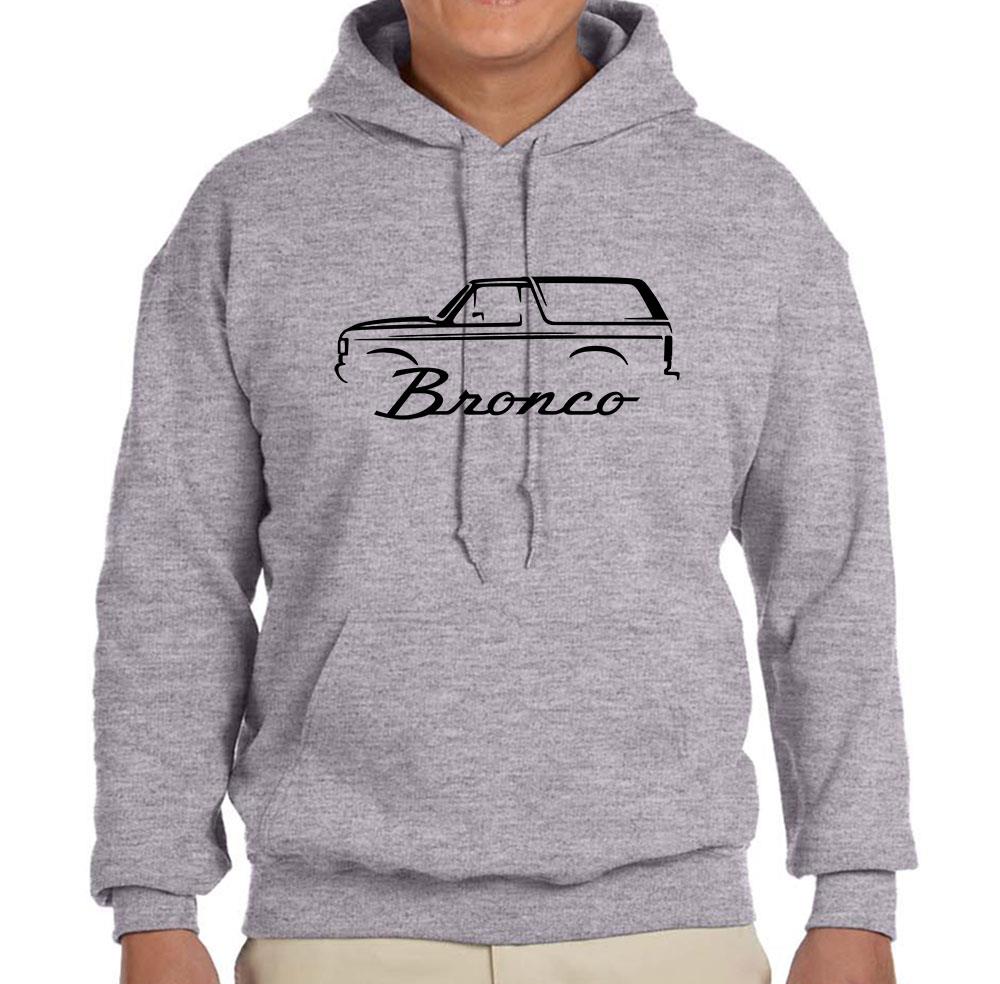 Ford Bronco Classic Outline Trucker Hat - Flexfit 6511 Grey Mesh Cap - View #11