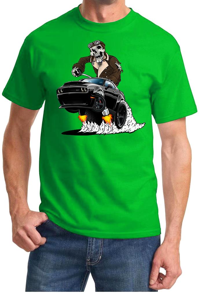 SRT Demon Challenger Pilot Skeleton Black Car Design Tshirt NEW - Picture 10 of 12