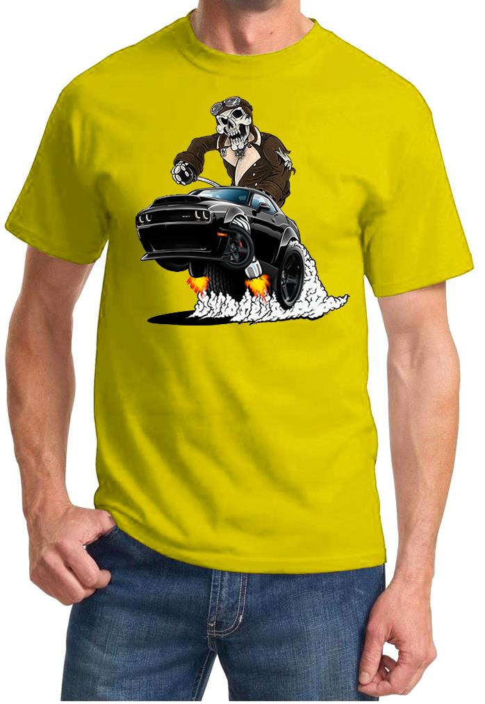 SRT Demon Challenger Pilot Skeleton Black Car Design Tshirt NEW - Picture 12 of 12