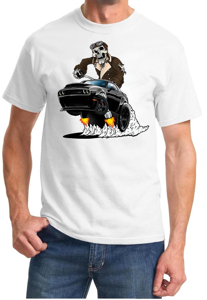 SRT Demon Challenger Pilot Skeleton Black Car Design Tshirt NEW - Picture 11 of 12