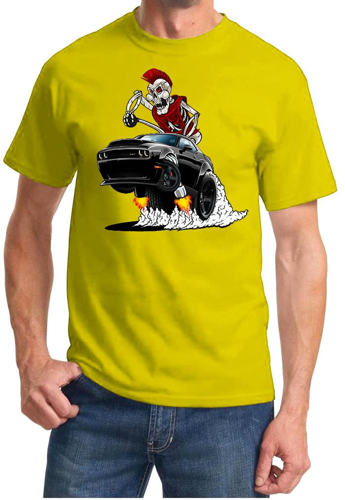 SRT Demon Challenger Punker Skeleton Black Car Design Tshirt NEW - Picture 12 of 12