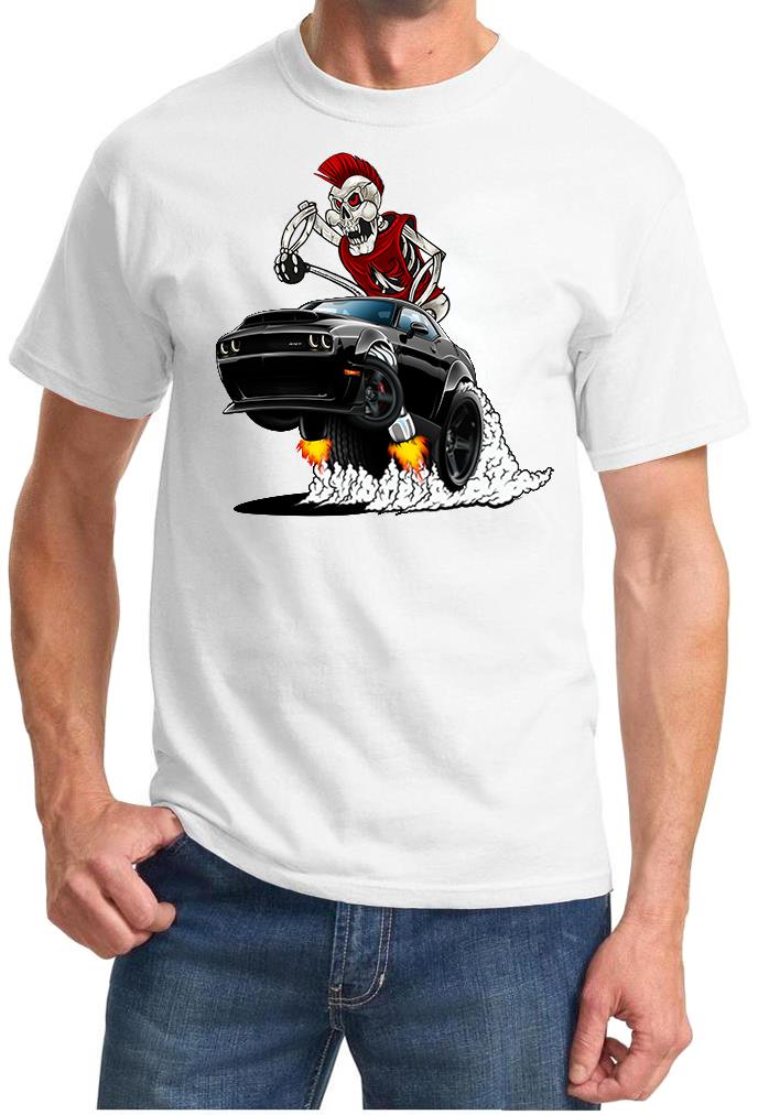 SRT Demon Challenger Punker Skeleton Black Car Design Tshirt NEW - Picture 11 of 12