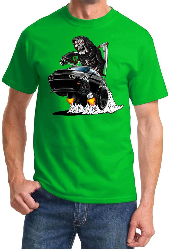 SRT Demon Challenger Reaper Skeleton Black Car Design Tshirt NEW - Picture 10 of 12