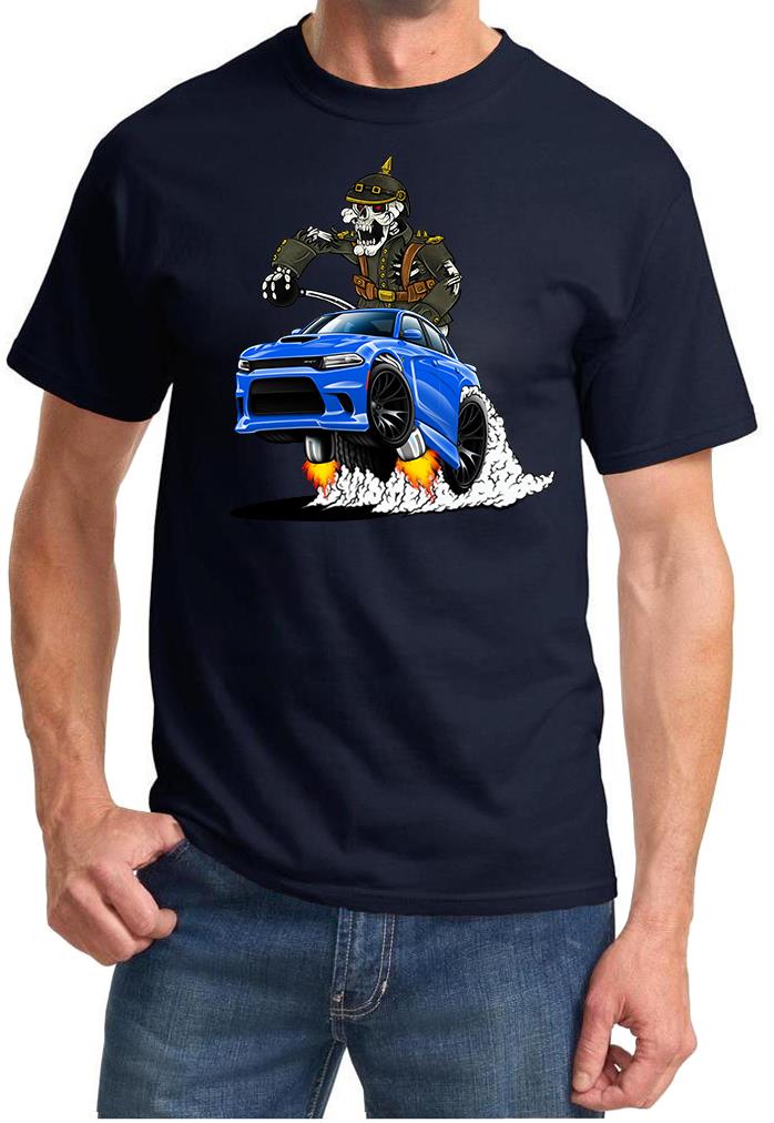 SRT Ladegerät Hellcat Soldat Skelett blau Auto Design T-Shirt NEU - Bild 3 von 11