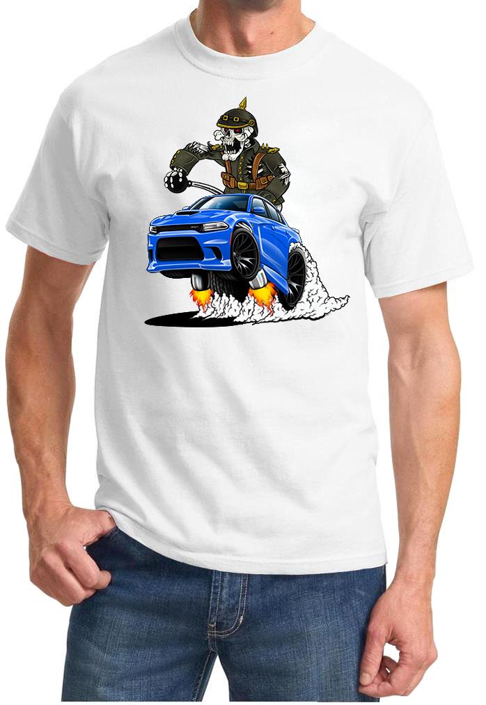 SRT Ladegerät Hellcat Soldat Skelett blau Auto Design T-Shirt NEU - Bild 10 von 11