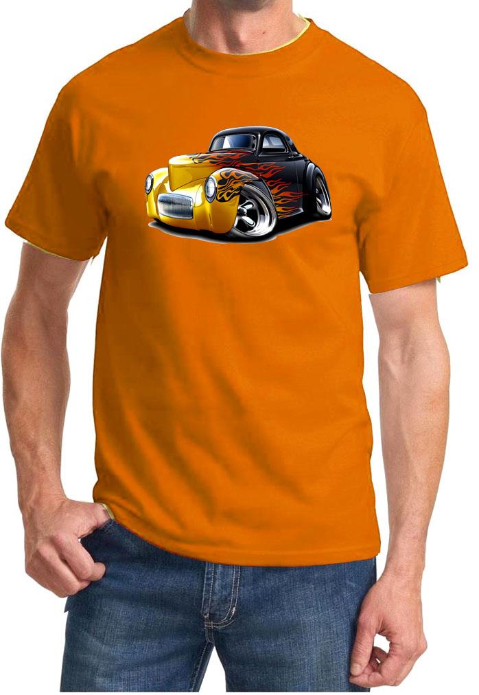 1941 Willys Flames Hot Rod Full Color Tshirt NEW FREE SHIPPING - Picture 7 of 11