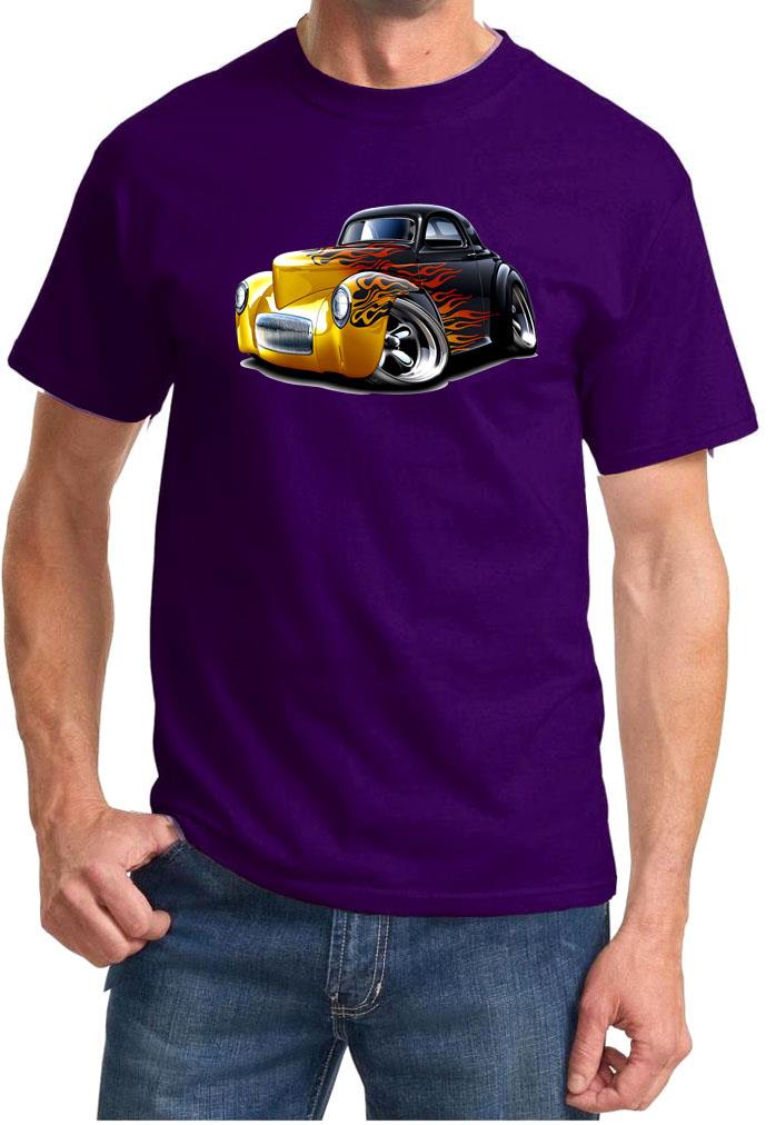 1941 Willys Flames Hot Rod Full Color Tshirt NEW FREE SHIPPING - Picture 8 of 11