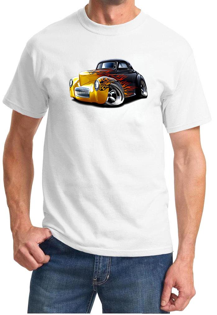 1941 Willys Flames Hot Rod Full Color Tshirt NEW FREE SHIPPING - Picture 9 of 11