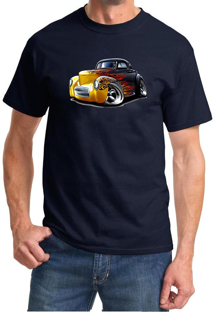 1941 Willys Flames Hot Rod Full Color Tshirt NEW FREE SHIPPING - Picture 11 of 11