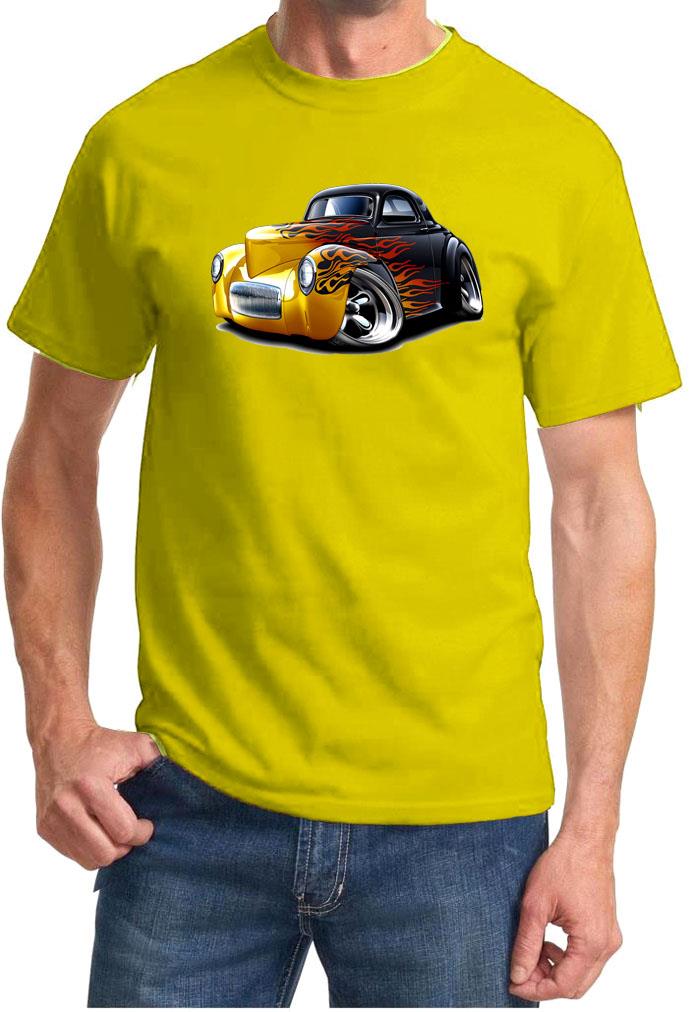 1941 Willys Flames Hot Rod Full Color Tshirt NEW FREE SHIPPING - Picture 10 of 11