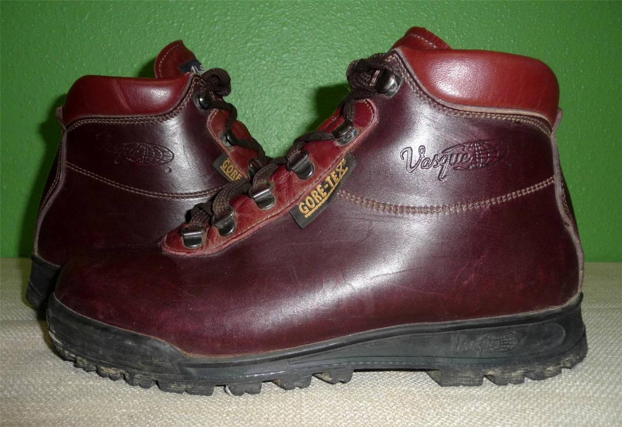 Vtg VASQUE SUNDOWNER Italian Cordovan Leather Gore-Tex Hiking Boots ...