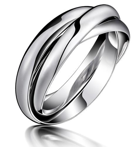 Fashion Unisex Simple Three Ring Titanium Stainless Steel Ring | eBay