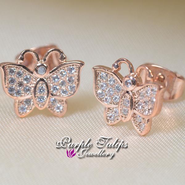 Butterfly Made With SWAROVSKI Crystal Stud Earrings, 18CT ...