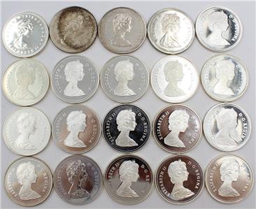 20x Canada .500 fine silver dollars one roll 20-coins