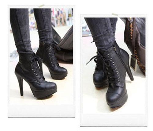 Women’s New Fashion Punk Style Studded High Heels Ankle Boots | eBay