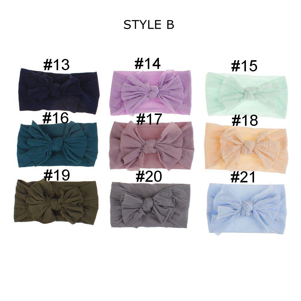 Baby Nylon Soft Bow Head Wrap Turban Top Knot Headband Girl Princess Accessories
