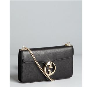 GUCCI Black Leather Flap Chain Strap Shoulder Bag Retail