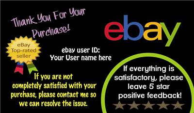 2500 eBay seller THANK YOU Business Cards, Personalized ****Free ...