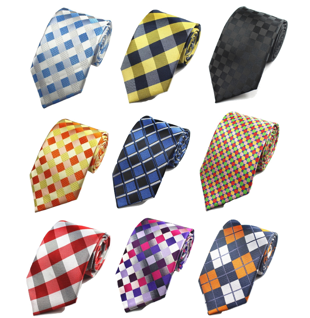 DQT Woven Tartan Plaid Formal Necktie Wedding Classic Men's Tie Handkerchief Set