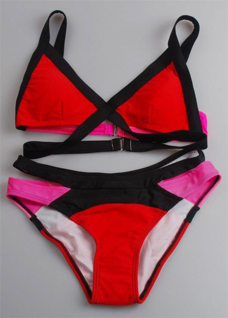 Women Lady Sexy Bandage Neon Bikini Set Padded Swimsuit Beachwear Swimwear Ebay