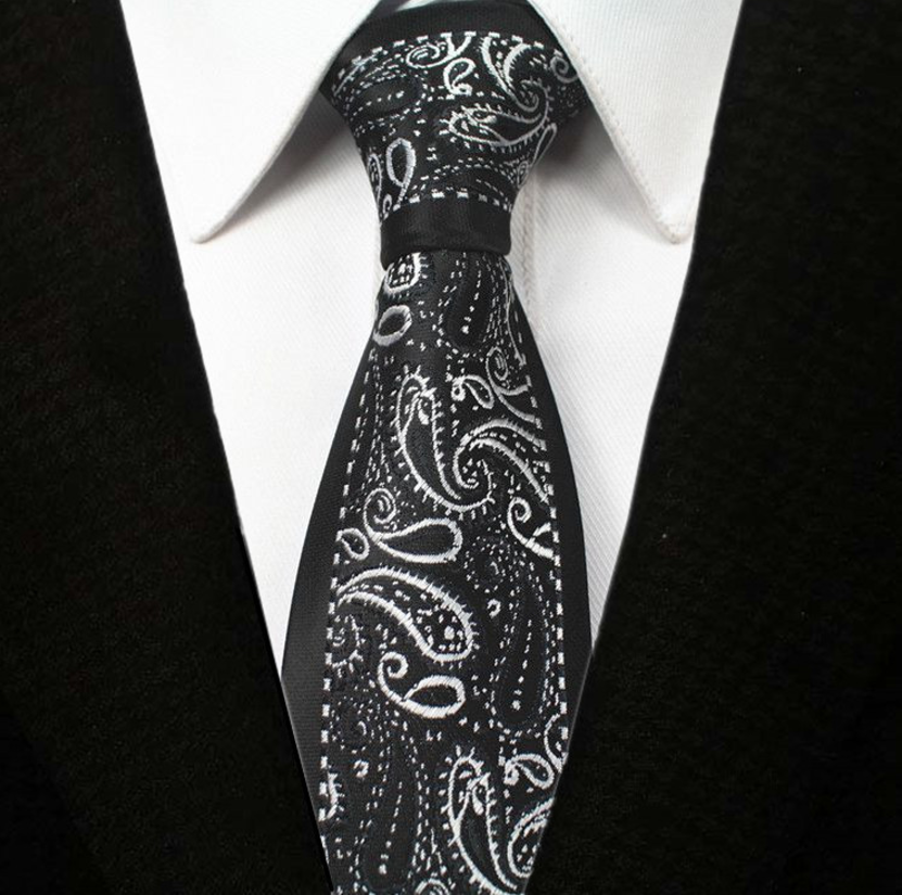 Hand Made Premium Woven black ribbon frame Paisley Jacquard Tie Wedding ...