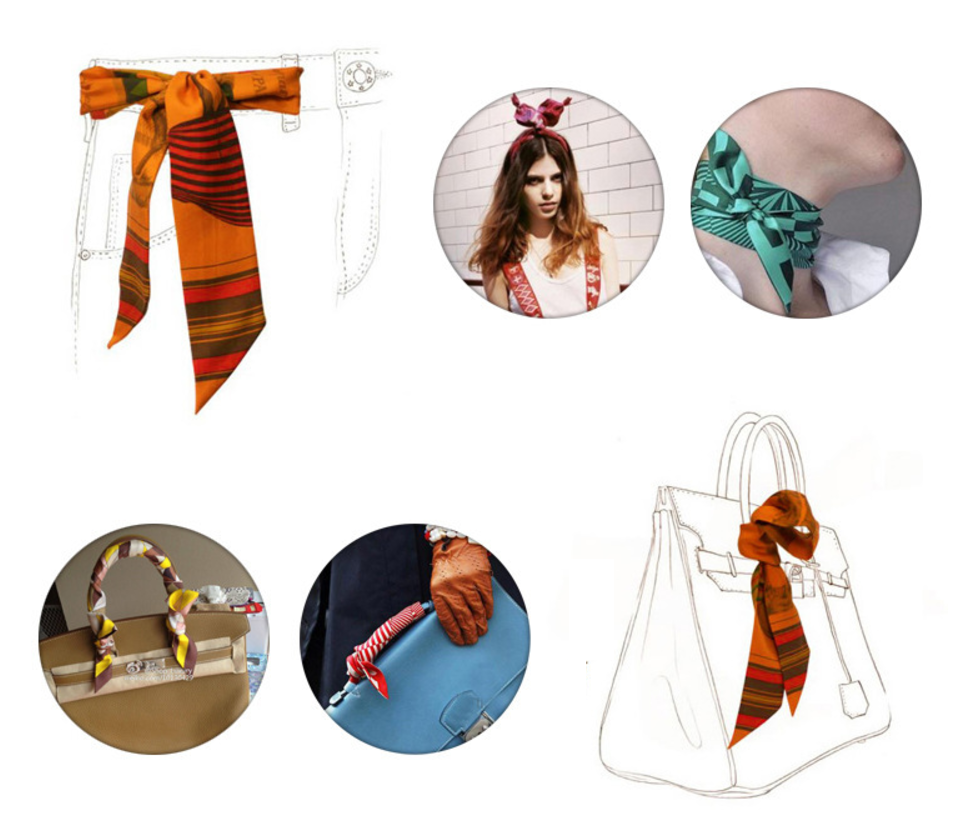 Ready Stock]new Fashion Women Printed Silk Scarf Twill Bag Scarf 9.5