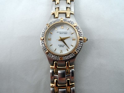 Anne Klein Diamond Swiss 763S Watch 12/7227 Stainless Steel Two Tone | eBay