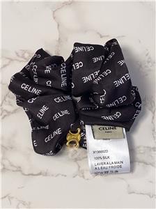 【CELINE】Black logo printed Scrunchy bracelet【ランク:Ａ】 CELINE Scrunchy Rayure Bracelet | Celine hair tie (multi