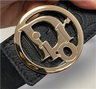 DIOR ブラック ベルト Belt Black Grained Calfskin, 35 MM | DIOR