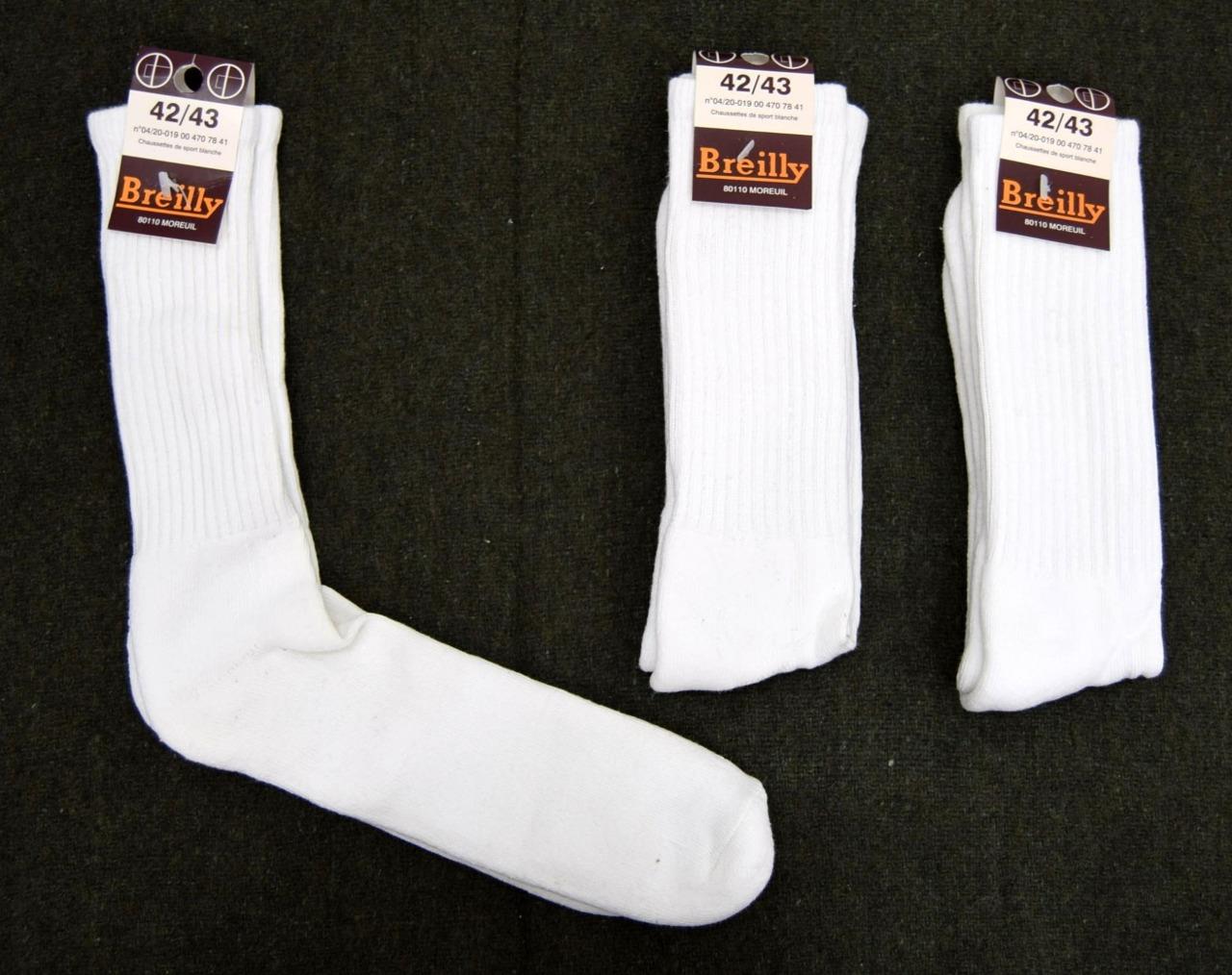 3 x Pairs NEW French Army White Socks Training Sock Warm & Comfy Cotton Blend eBay