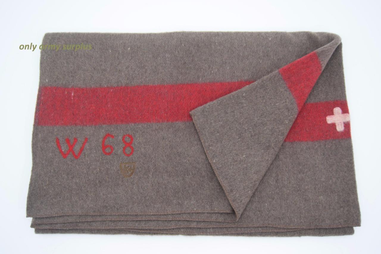 Swiss Army Wool Blanket Stripe Cross High Quality Military Bedding Camping NEW EBay
