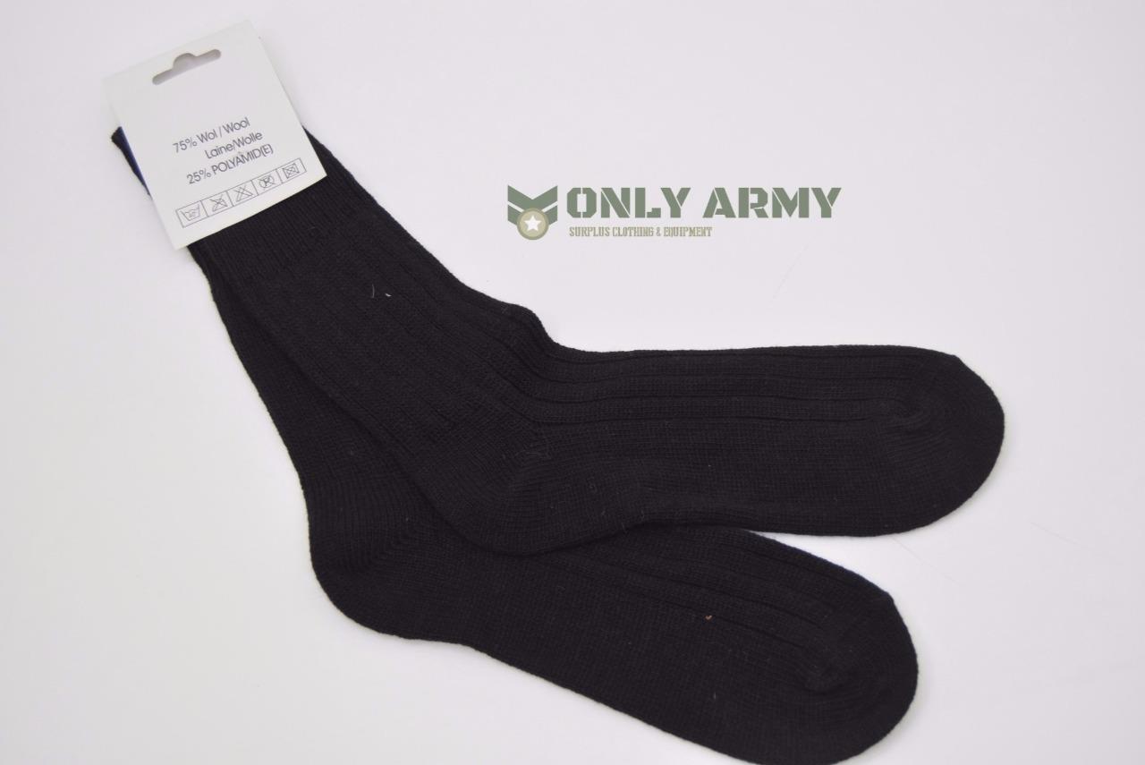 2 x Dutch Army 75 Wool Socks Black Military Walking Hiking Cadets