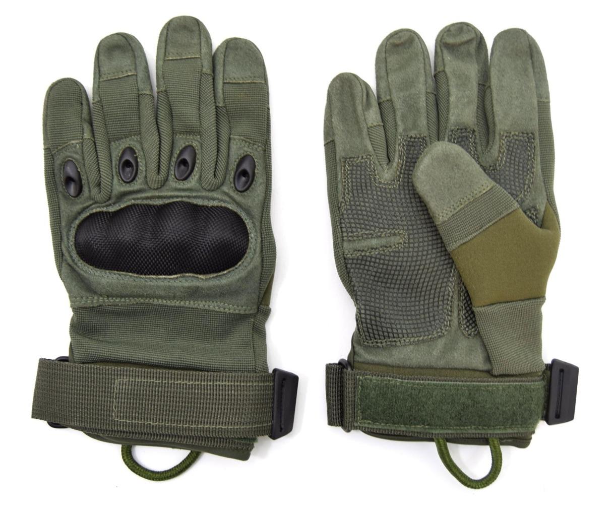 US Army Tactical Hard Knuckle Gloves Sage Green Combat Security Leather