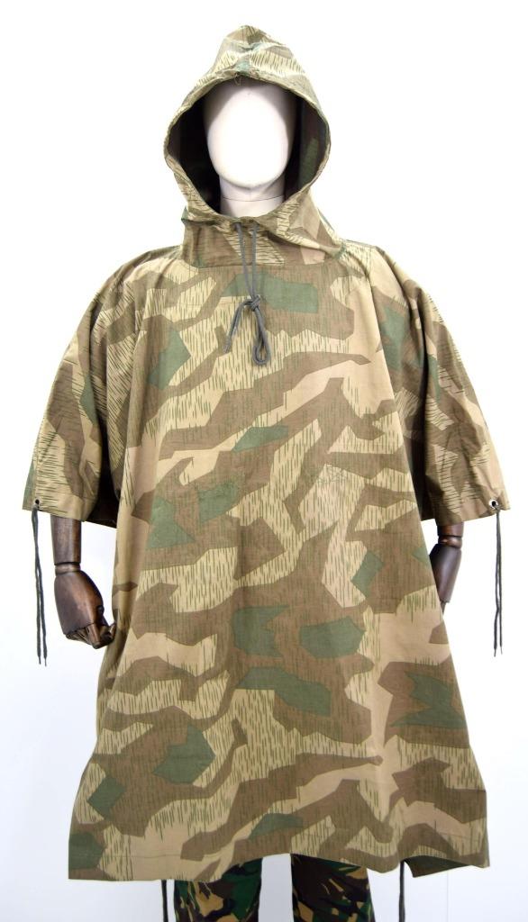 German Army Splinter Camo Poncho Waterproof Canvas Sheet Camouflage