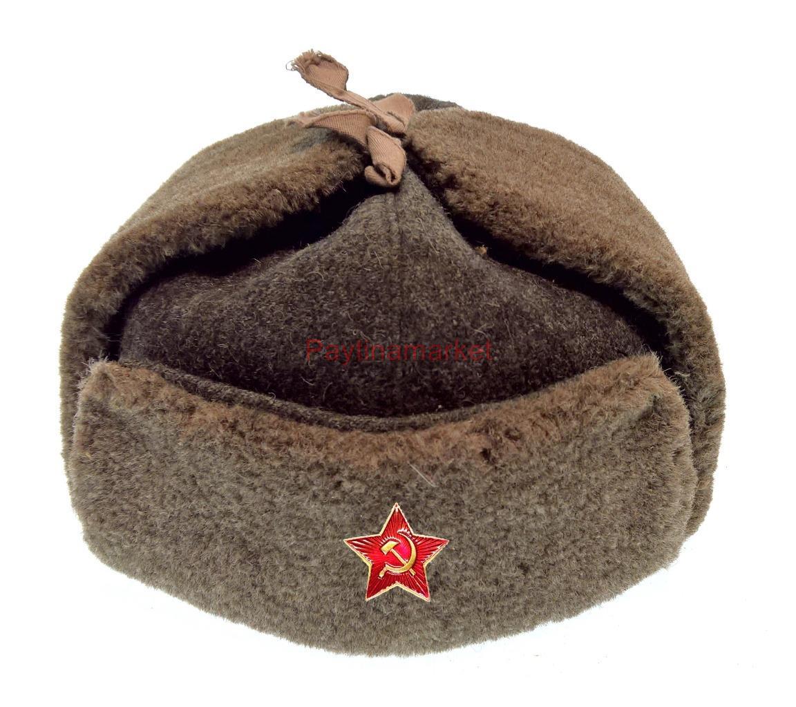 Ushanka Ww2 Hat Military Winter Soviet Soldier Russian Army Ussr Man Cap Uniform Ebay