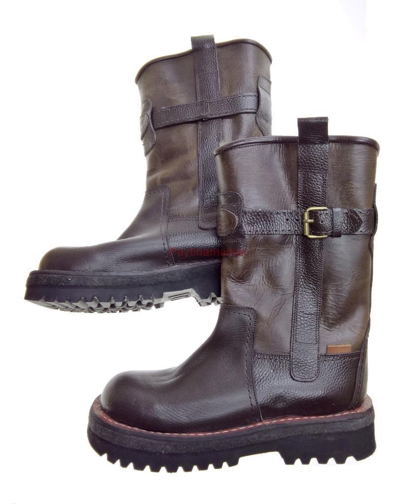 Mongolian High Boots Winter Genuine Leather Warm Dog Fur Hunting