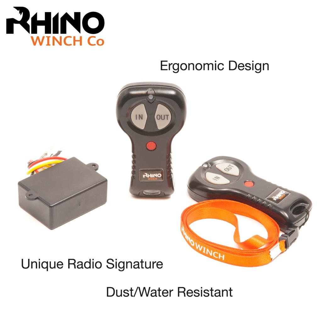 12V & 24V Wireless Remotes X2 Control + Receiver RHINO WINCH, Electric