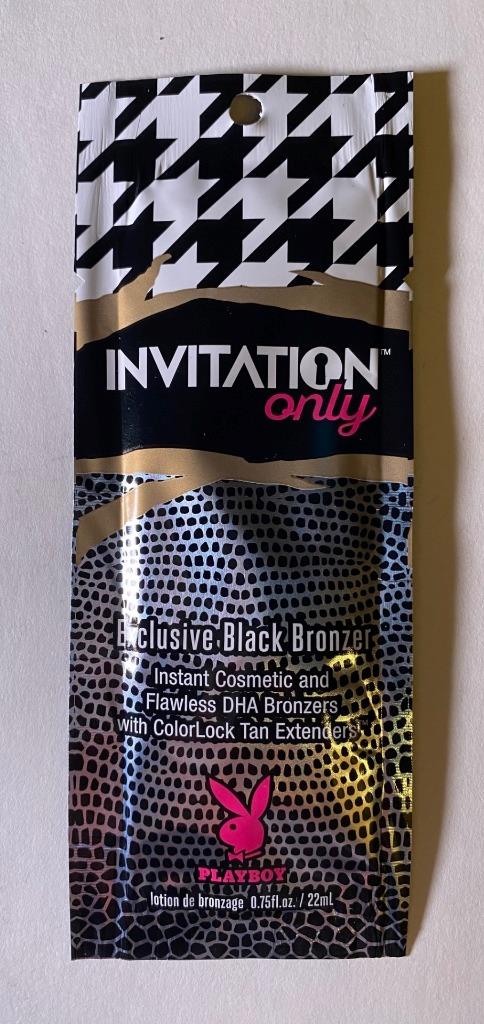 Playboy INVITATION ONLY ExclusiveBlack Bronzer Indoor Tanning Bed Lotion Packets - Picture 2 of 4