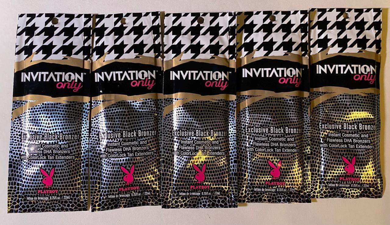 Playboy INVITATION ONLY ExclusiveBlack Bronzer Indoor Tanning Bed Lotion Packets - Picture 3 of 4