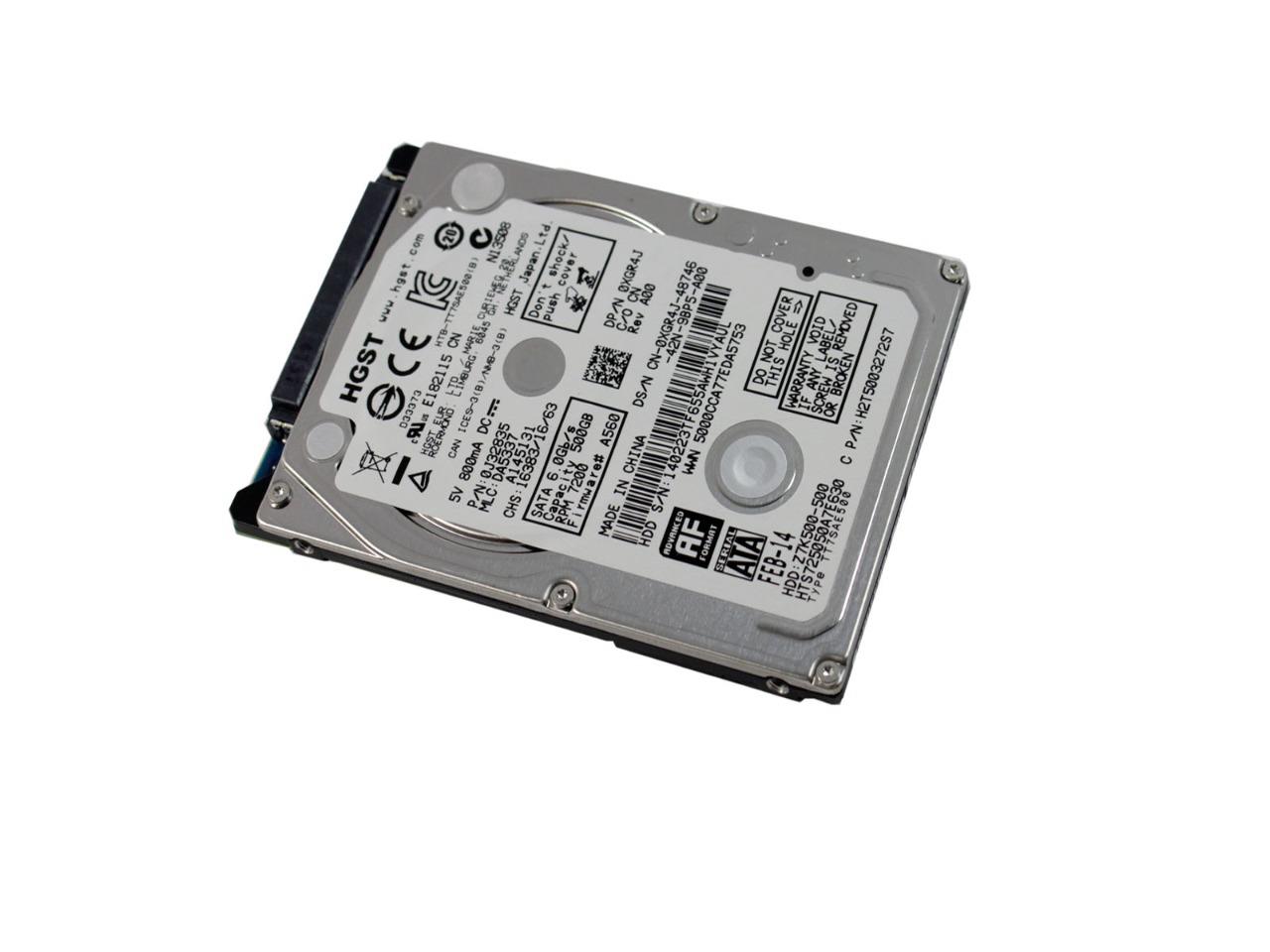 HGST HTS725050A7E630 500GB 7200 RPM SATA 2.5" Laptop Hard Disk Drive ...