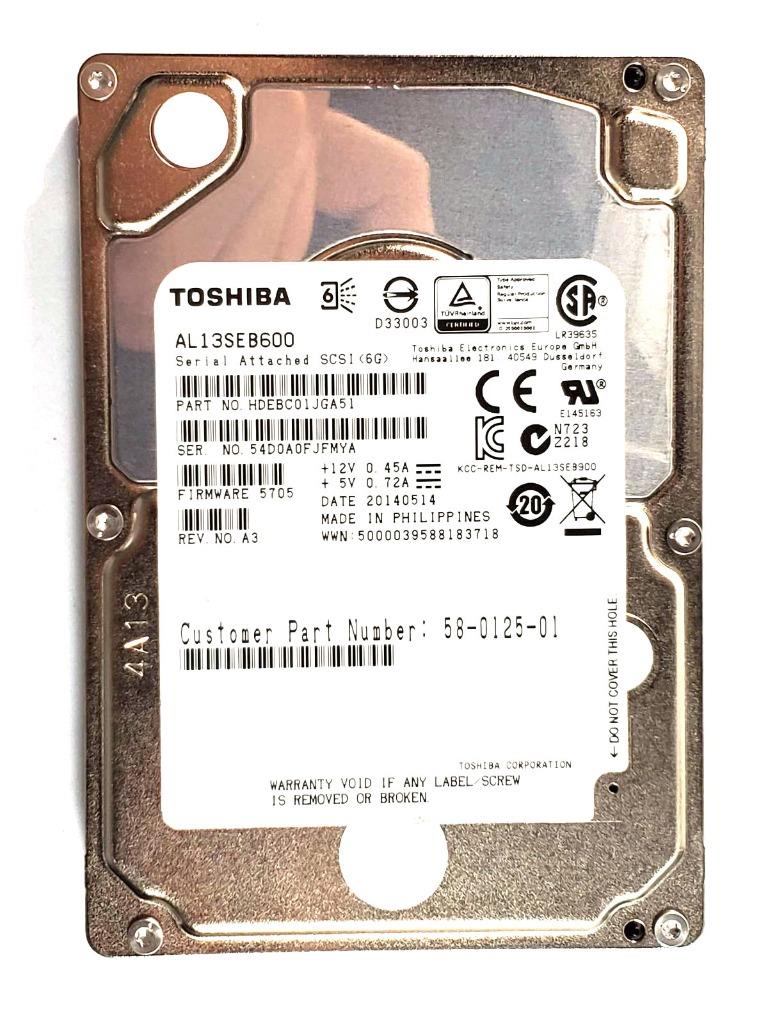 LOT x 2 Toshiba HDEBC01JGA51 AL13SEB600 600GB 10K 2.5″ 6G SAS Hard