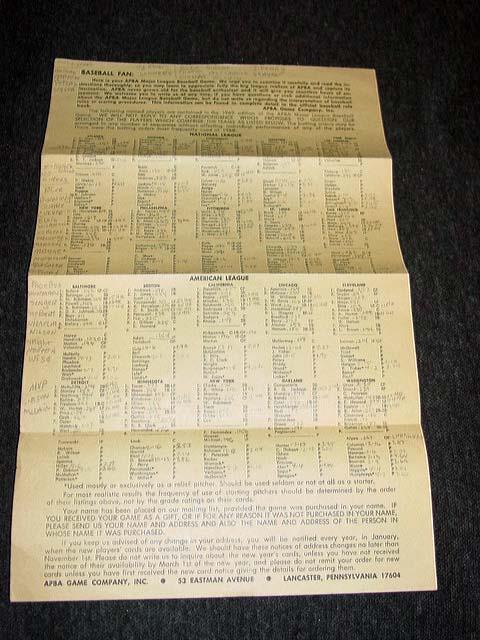1968 APBA Baseball Season Cards : 20 Man Teams (2003 Re-Print) Tigers & Cards - Picture 7 of 7