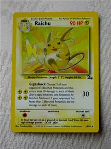Pokemon Fossil - Raichu 14/62 - Rare Foil Holo Pokemon Card | eBay